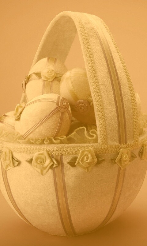 Пасхальная корзина с яйцами обои