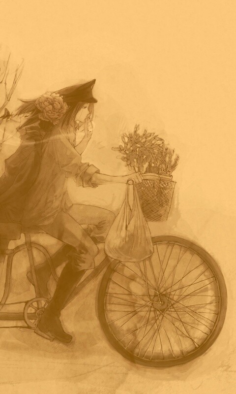 Развозчик цветов в пастельных тонах обои