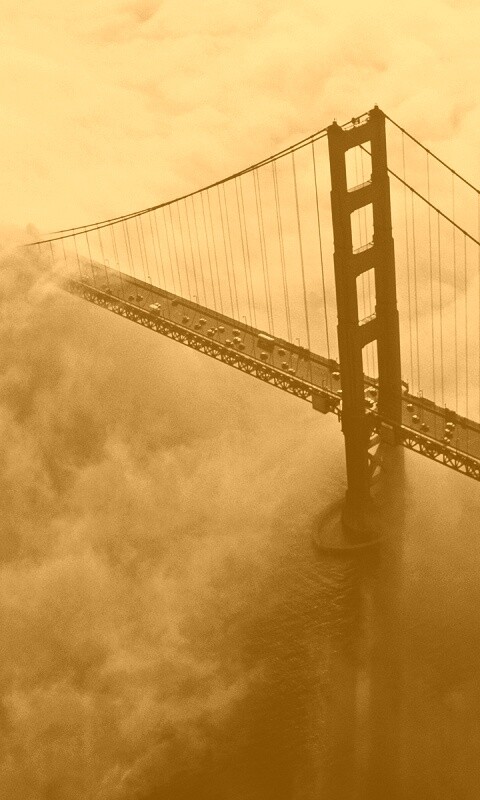 Мост Золотые ворота утопает в тумане обои