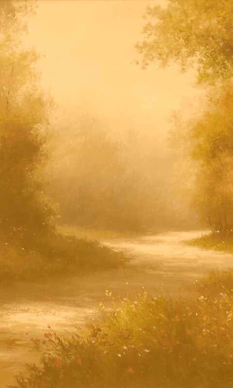 Рисунок лесной дороги обои