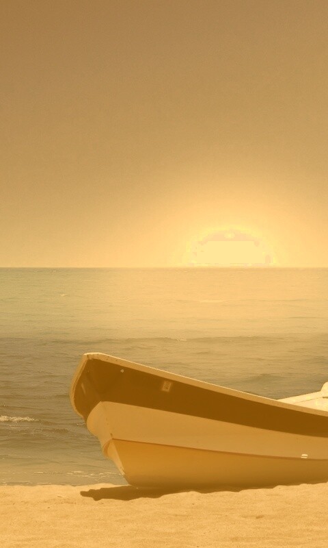 Лодка на пляже обои