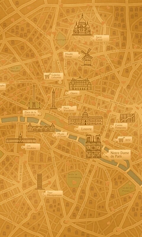 Карта Парижа обои