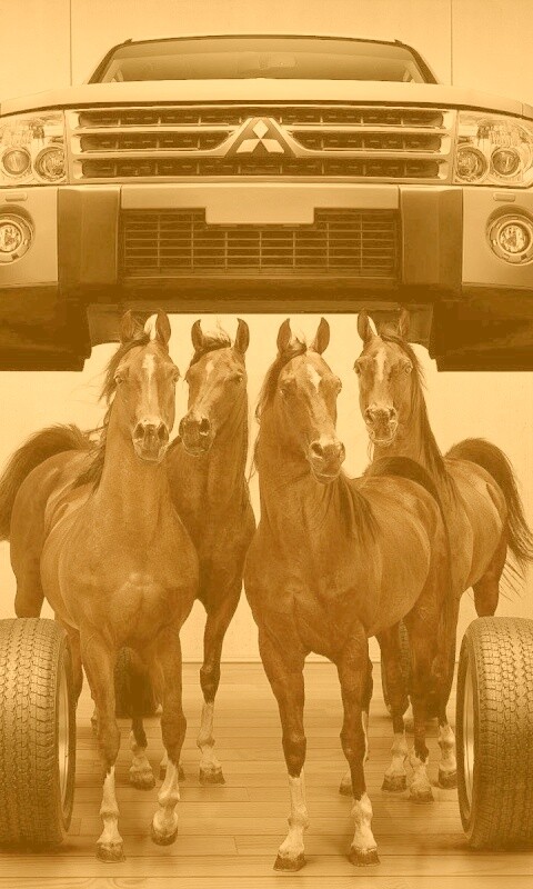 Лошадинные силы - принт Митсубиси обои