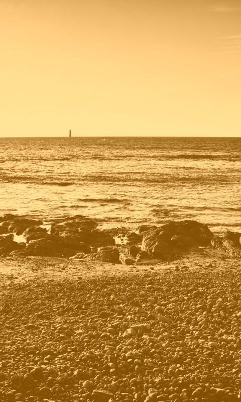 Чёрно-белое фото побережья обои