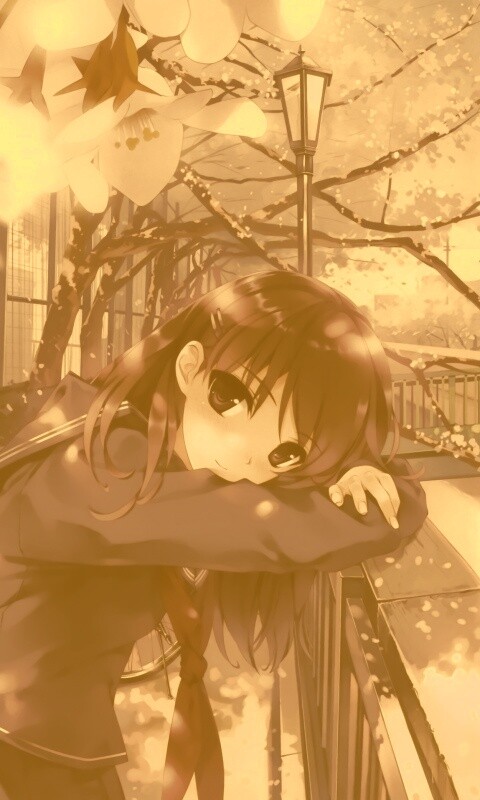 Девушка среди лепестков сакуры обои