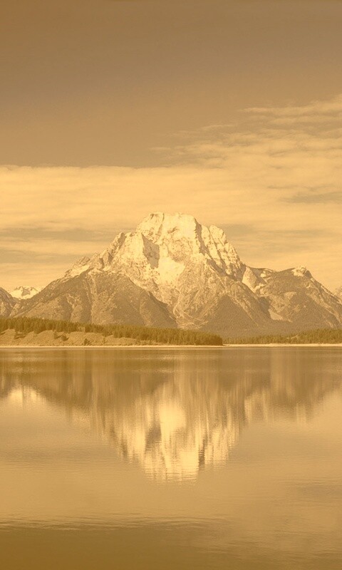 Вид на горы за озером обои