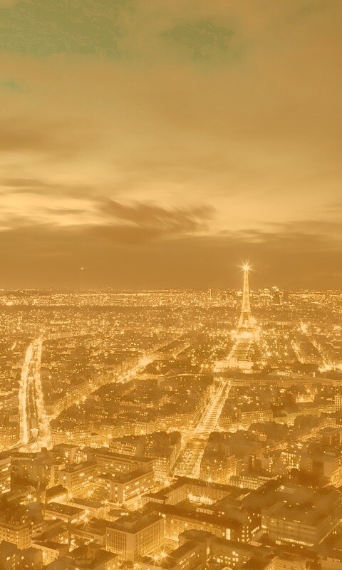 Вид на ночной Париж обои