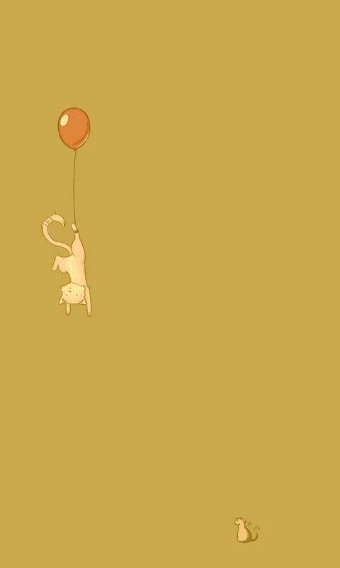 Котэ улетает на шаре обои