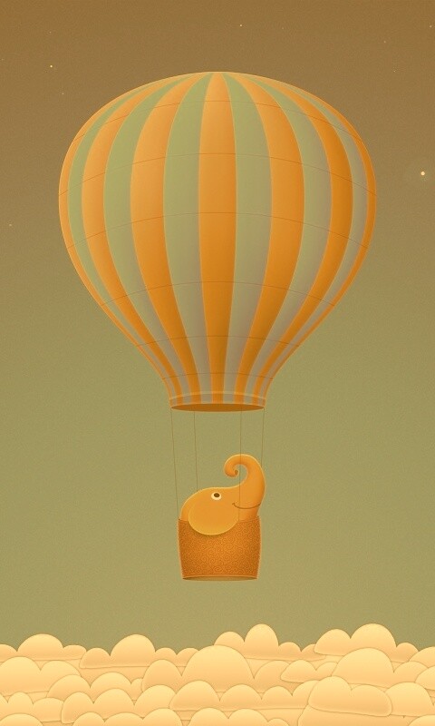 Слон на воздушном шаре обои