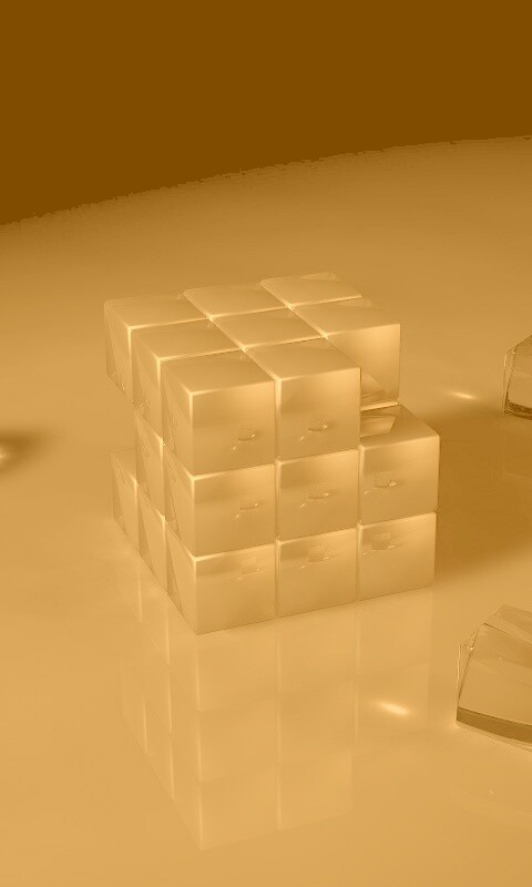 Кубик рубика из стекла обои