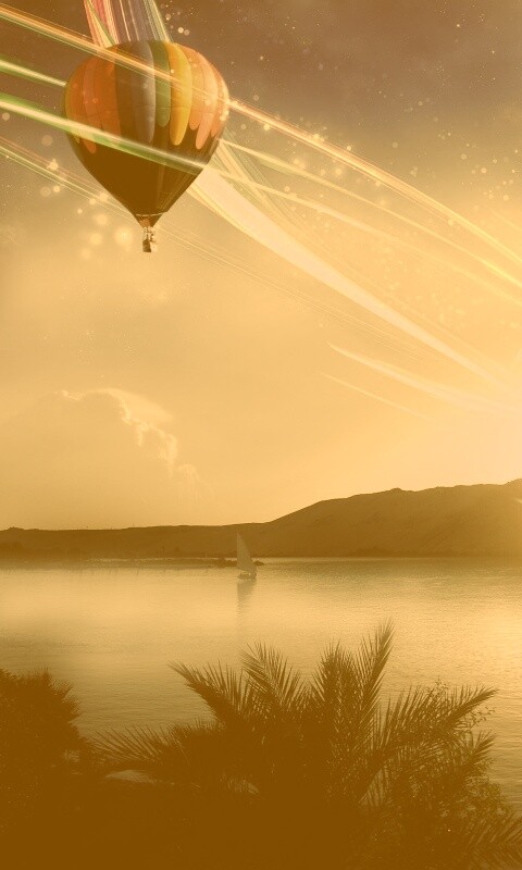 Радужный воздушный шар обои