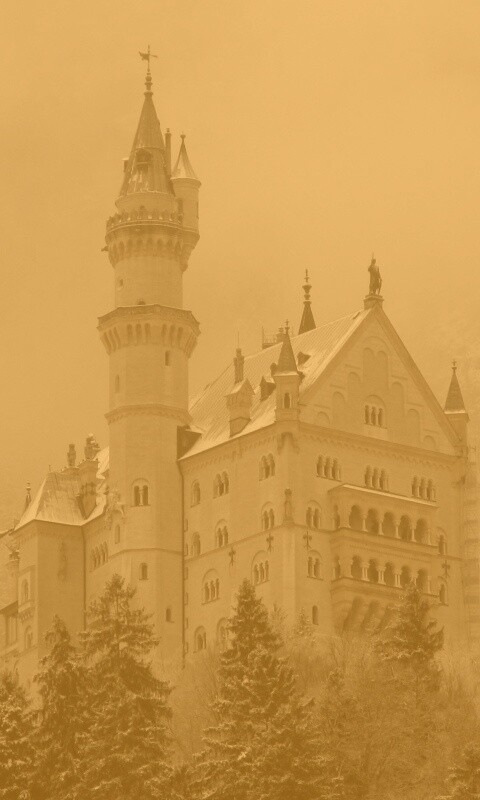 Заснеженный Нойшванштайн обои