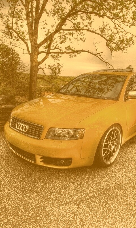Желтый Ауди на дороге обои