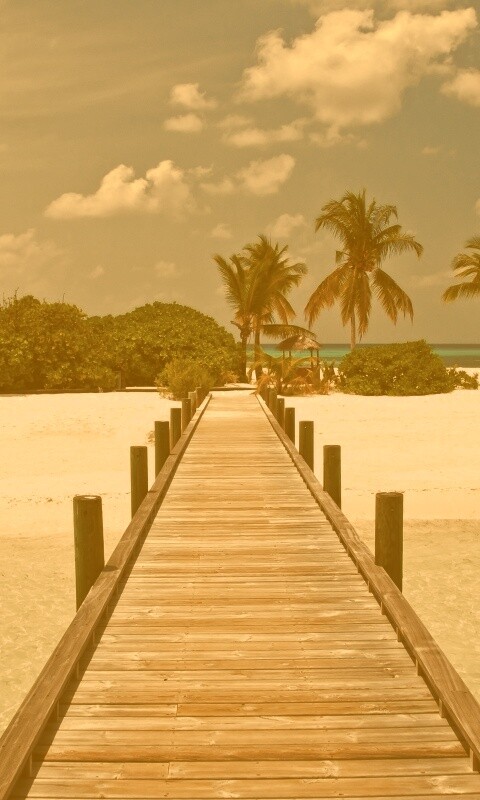 Пирс на тропическом острове обои