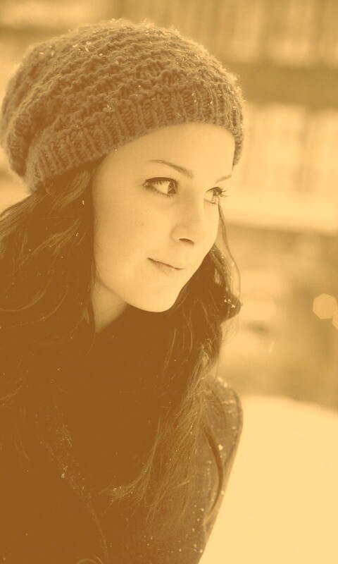 Девушка зимой обои