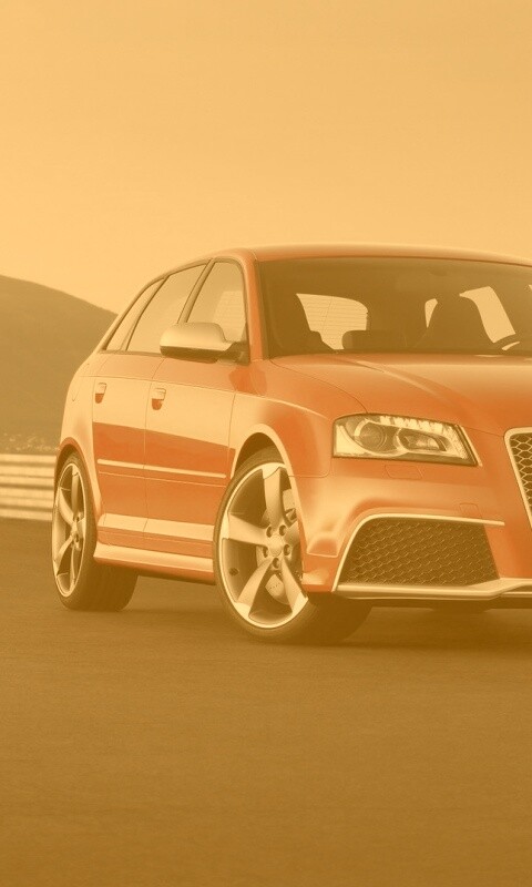 Красная Audi RS3 спереди обои