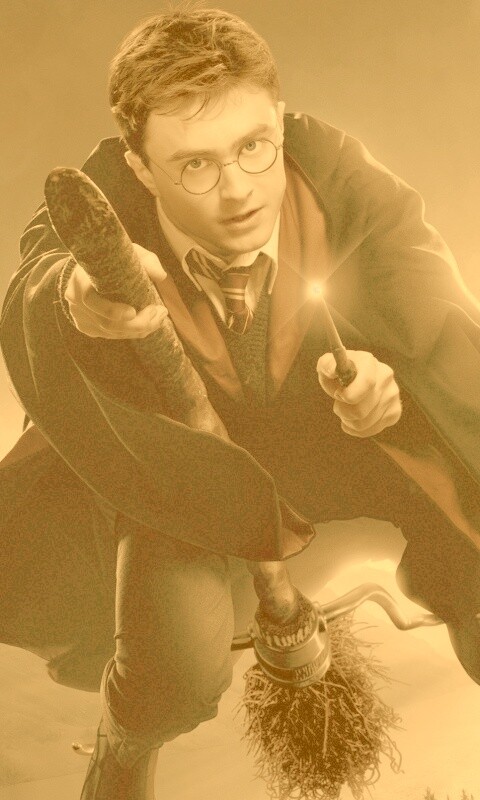 Гарри Поттер на метле обои