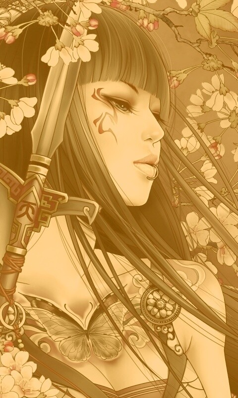 Элегантная девушка с оружием обои