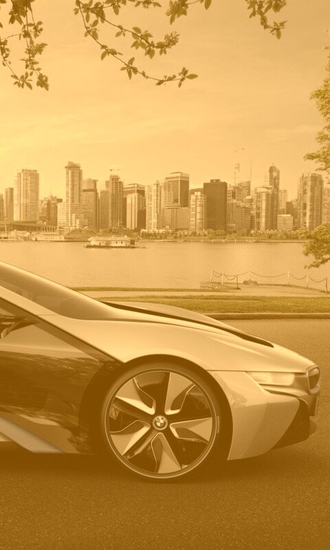 Концепт БМВ на берегу озера обои