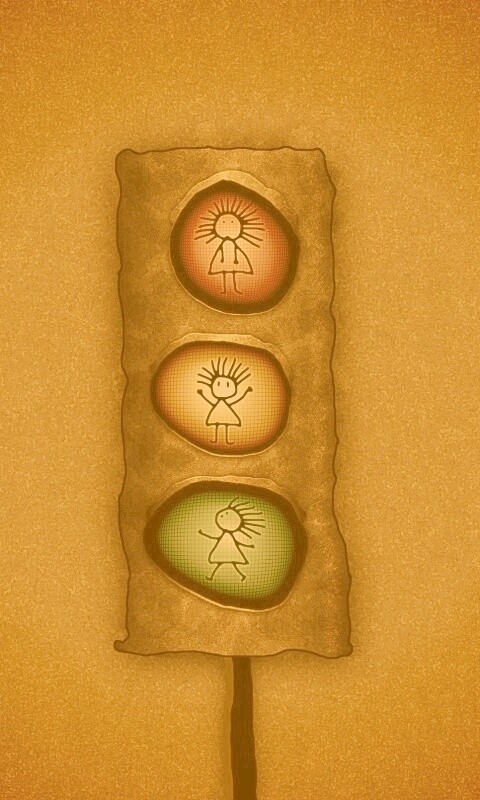 Нарисованный светофор обои