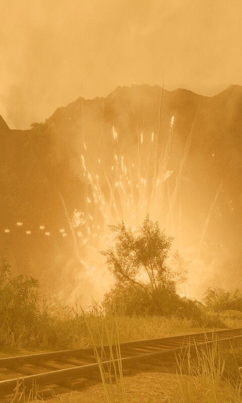 Взрыв в кустах обои