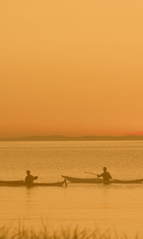 Рыбаки на лодках обои