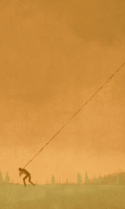 Человек тянущий звезду обои