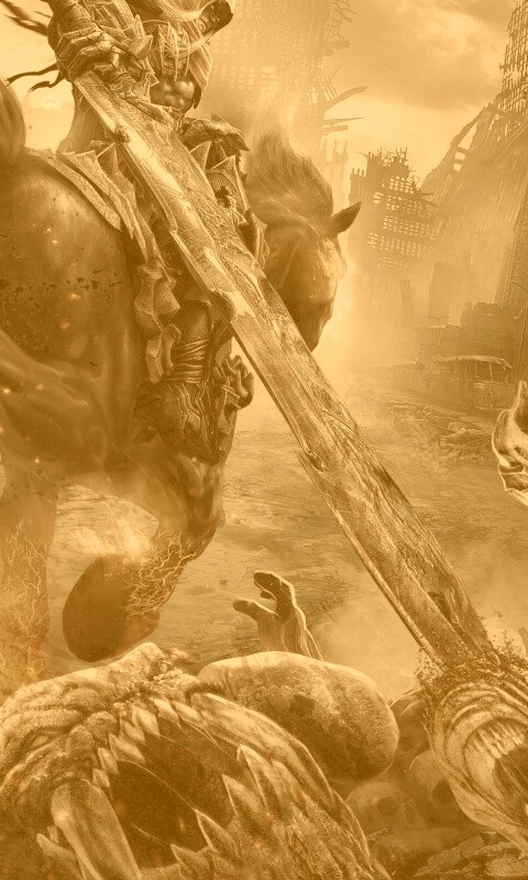 Темный рыцарь на демоническом коне обои