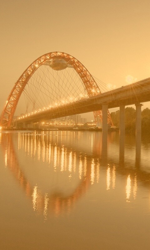 Мост в сумерках обои