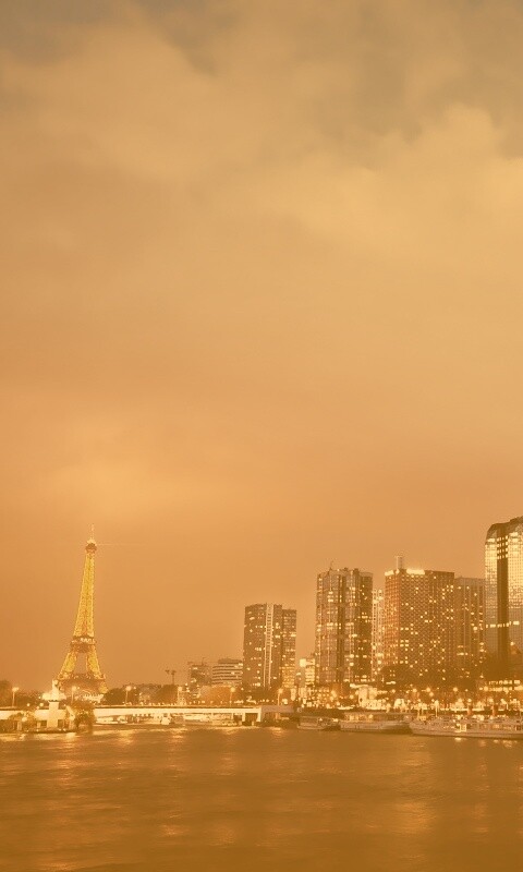 Вид на ночной Париж обои