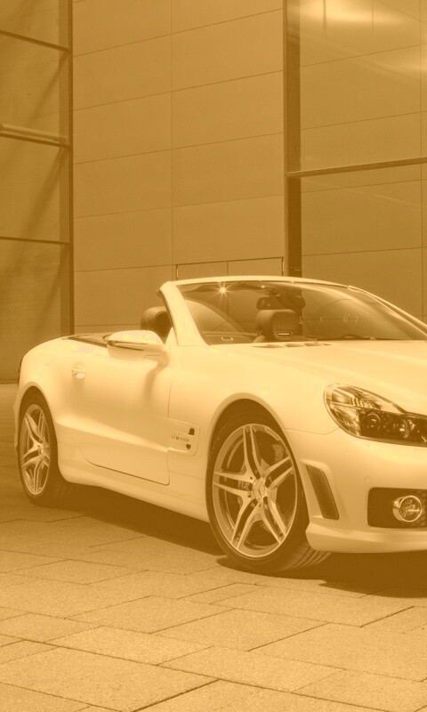 Белый мерседес с открытым верхом обои