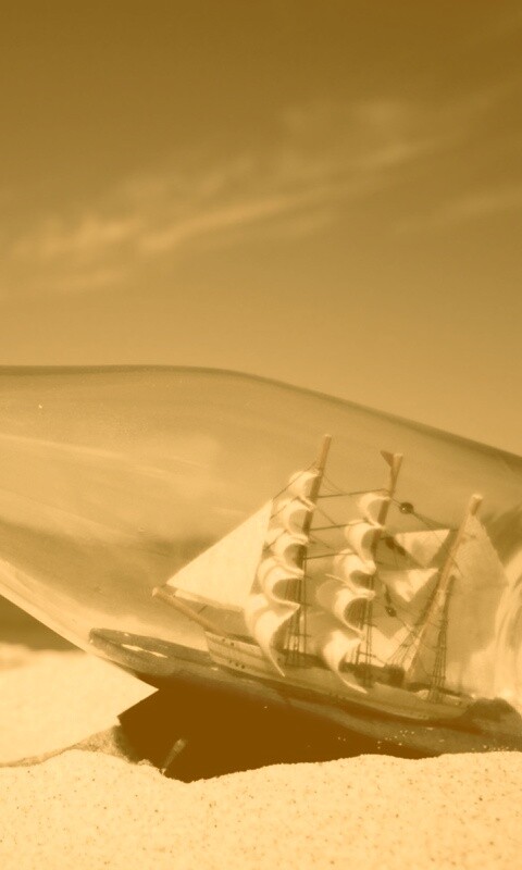 Парусник в бутылке обои