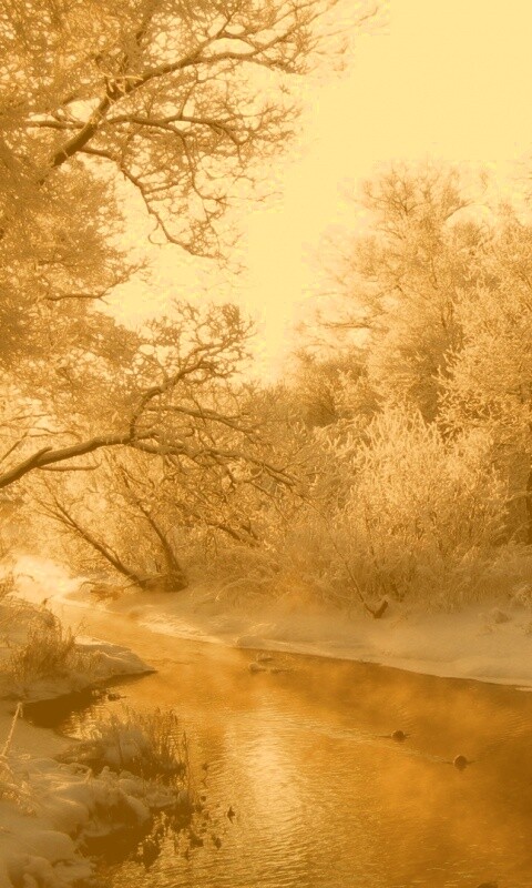 Зимняя река обои