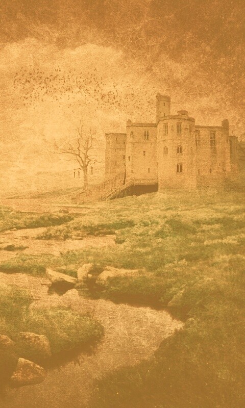 Старинный пейзаж с замком обои