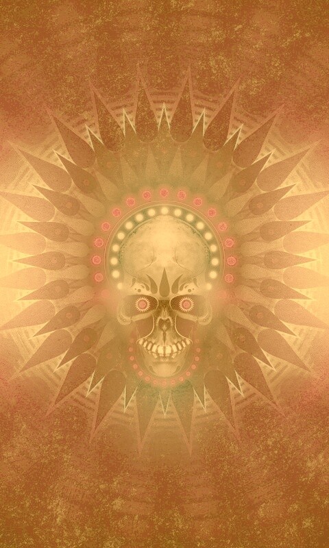 Неоновый череп обои