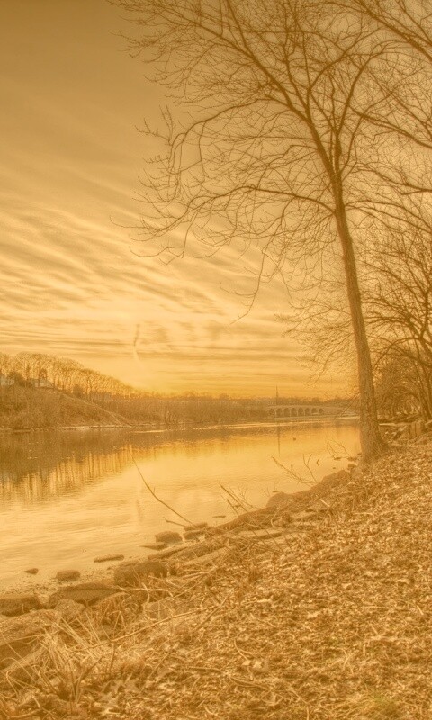 Осенний закат обои