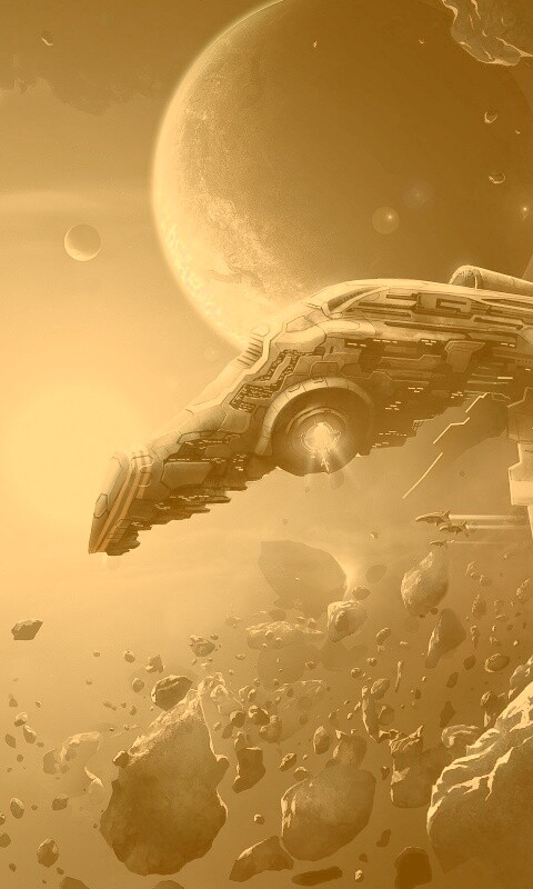 Космические корабли в поясе метеоритов обои