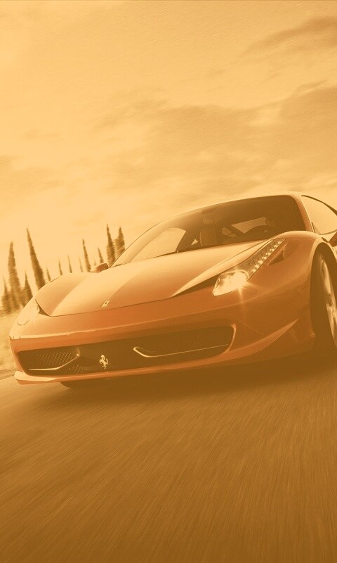 Красная Феррари на трассе обои