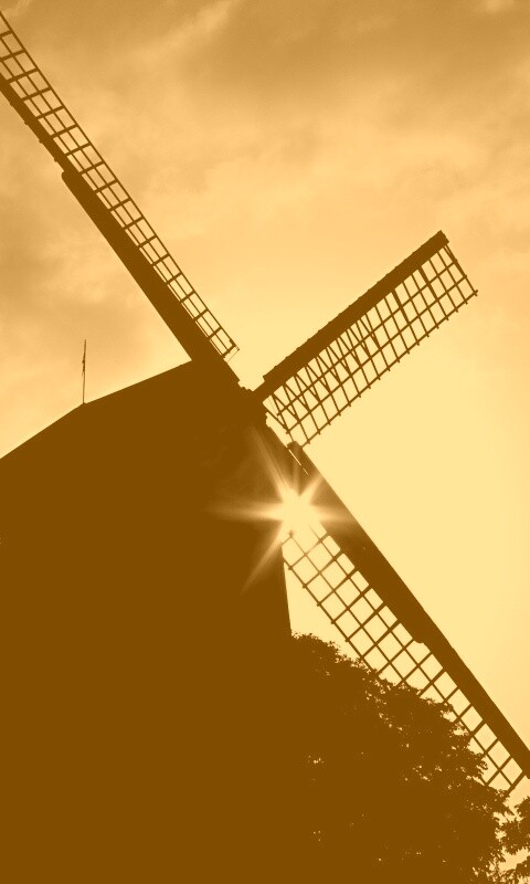 Силуэт мельницы обои