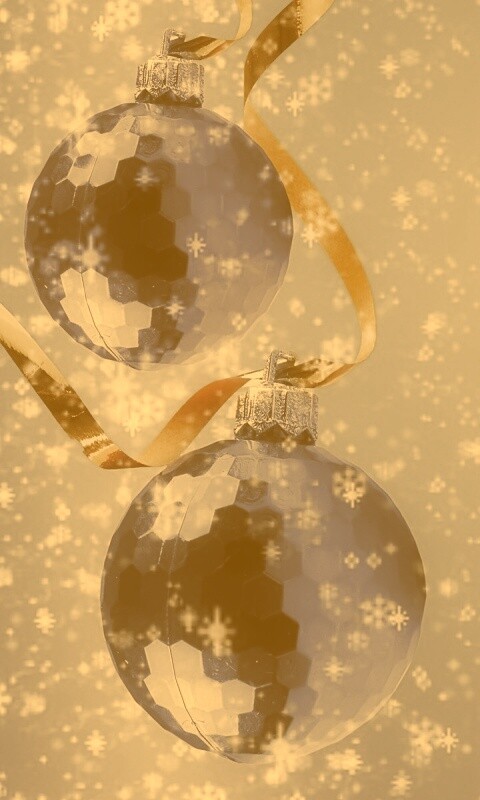 Синие новогодние шары обои