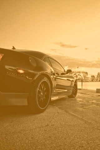 Черный спорткар обои