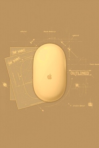 Чертеж яблочной мышки обои