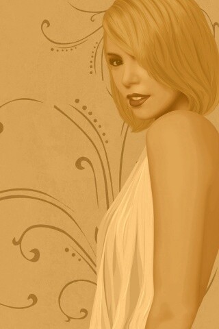 Нарисованная блондинка обои