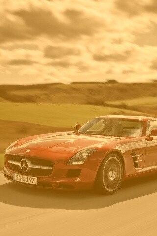 Красный спортивный мерседес обои