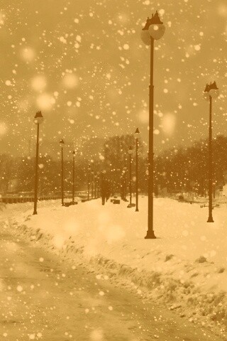 Зимняя набережная обои