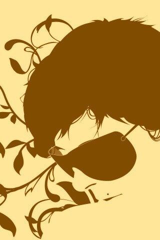 Парень на фоне узора обои