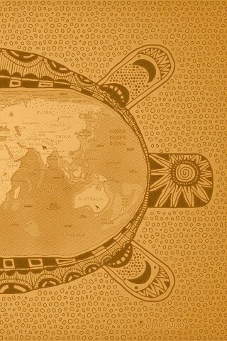 Карта мира на черепахе обои