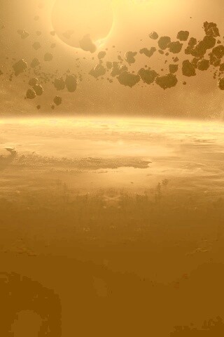 Пояс астероидов над планетой обои