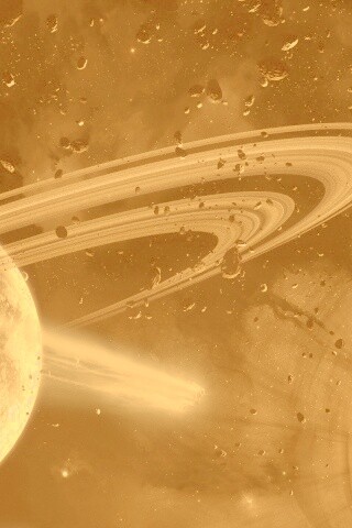 Голубой метеорит и туманность в виде сердца обои