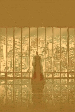 Бэтмен  смотрит на Готем обои